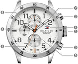 Tommy Hilfiger Trent Multifunction White Dial Silver Steel Strap Watch for Men - 1791140 Authentic Buy Shop Now