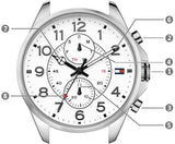 Tommy Hilfiger Dean Chronograph White Dial Silver Mesh Bracelet Watch for Men - 1791277 Authentic Buy Shop Now