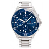 Tommy Hilfiger Larson Chronograph Blue Dial Silver Steel Strap Watch For Men - 1791917 Authentic Buy Shop Now