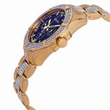 Bulova Crystal Collection Blue Dial Gold Steel Strap Watch for Men - 98C128 Authentic Buy Shop Now