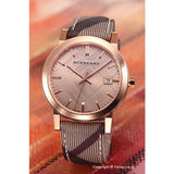 Burberry The City Rose Gold Dial Brown Leather Strap Watch for Women - BU9040 Authentic Buy Shop Now