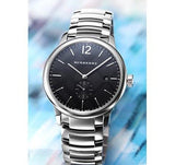 Burberry The Classic Round Black Dial Silver Steel Strap Watch for Men - BU10005 Authentic Buy Shop Now