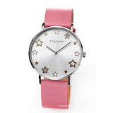 Coach Perry Mother of Pearl White Dial Pink Leather Strap Watch for Women - 14503243 Authentic Buy Shop Now
