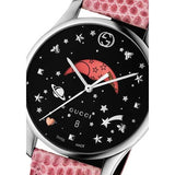 Gucci G-Timeless Moonphase Black Dial Pink Leather Strap Watch For Women - YA1264046 Authentic Buy Shop Now