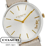 Coach Perry White Dial Beige Leather Strap Watch for Women - 14503157 Authentic Buy Shop Now