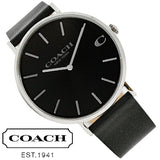 Coach Charles Black Dial Black Leather Strap Watch for Men - 14602149 Authentic Buy Shop Now