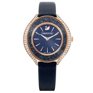 Swarovski Crystalline Aura Blue Dial Blue Leather Strap Watch for Women - 5519447 Authentic Buy Shop Now