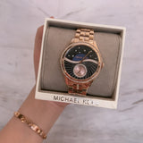Michael Kors Lauryn Blue Dial Rose Gold Steel Strap Watch for Women - MK3723 Authentic Buy Shop Now