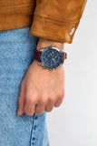 Tommy Hilfiger Parker Chronograph Blue Dial Brown Leather Strap Watch For Men - 1791837 Authentic Buy Shop Now