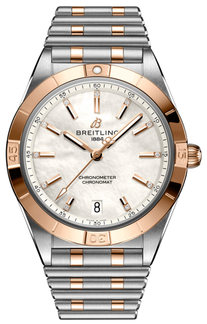 Breitling Chronomat 36 Mother of Pearl Dial Two Tone Steel Strap Watch for Women - U10380101A2U1 Authentic Buy Shop Now
