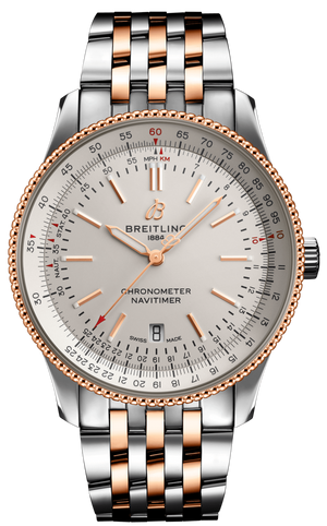 Breitling Navitimer Automatic 41 White Dial Two Tone Steel Strap Watch for Men - U17326211G1U1 Authentic Buy Shop Now