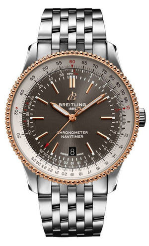 Breitling Navitimer Automatic 41mm Grey Dial Silver Steel Strap Mens Watch - U17326211M1A1 Authentic Buy Shop Now
