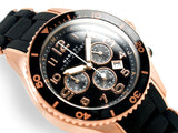 Marc Jacobs Rock Chronograph Black Dial Black Silicone Strap Watch for Women - MBM2553 Authentic Buy Shop Now