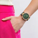 Michael Kors Parker Chronograph Green Dial Green Leather Strap Watch For Women - MK6985 Authentic Buy Shop Now