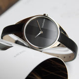 Calvin Klein Rebel Black Grey Dial Black Leather Strap Watch for Women - K8P231C1 Authentic Buy Shop Now
