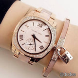 Michael Kors Bryn Rose Gold Dial Two Tone Steel Strap Watch for Women - MK6135 Authentic Buy Shop Now