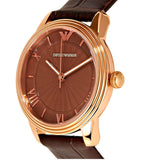 Emporio Armani Classic Quartz Brown Dial Brown Leather Strap Watch For Men - AR1613 Authentic Buy Shop Now