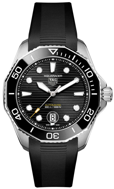 Tag Heuer Aquaracer Professional 300 Automatic Black Dial Black Rubber Strap Watch for Men - WBP201A.FT6197 Authentic Buy Shop Now