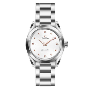 Omega Seamaster Aqua Terra Quartz Diamond Silver Dial Silver Steel Strap Watch for Women - 220.10.28.60.54.001 Authentic Buy Shop Now