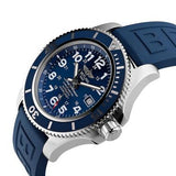 Breitling Superocean II 44mm Blue Dial Blue Rubber Strap Watch for Men - A17392D8/C910/158S/A20SS.1 Authentic Buy Shop Now