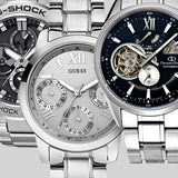 Guess Mini Sunrise Silver Dial Silver Steel Strap Watch For Women - W0448L1 Authentic Buy Shop Now