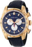 Versace V-Ray Blue Chronograph Blue Dial Blue Leather Strap Watch for Men - VDB030014 Authentic Buy Shop Now