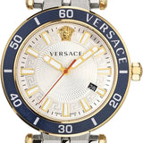 Versace Greca Sport Quartz White Dial Two Tone Steel Strap Watch For Men - VEZ300521 Authentic Buy Shop Now