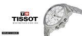 Tissot Chemin des Tourelles Automatic Chronograph White Dial Silver Steel Strap Watch for Men - T099.427.11.038.00 Authentic Buy Shop Now