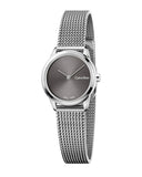 Calvin Klein Minimal Grey Dial Silver Mesh Bracelet Watch for Women - K3M231Y3 Authentic Buy Shop Now