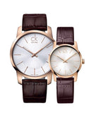 Calvin Klein City Silver Dial Brown Leather Strap Watch For Men - K2G21629 Authentic Buy Shop Now
