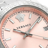 Versace Hellenyium Pink Dial Silver Steel Strap Watch for Women - V12010015 Authentic Buy Shop Now