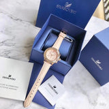 Swarovski Octea Lux Chrono Pink Dial Pink Leather Strap Watch for Women - 5452501 Authentic Buy Shop Now