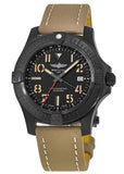 Breitling Avenger Automatic GMT 45 Black Dial Brown Nylon Strap Watch for Men - V32395101B1X1 Authentic Buy Shop Now