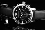 Emporio Armani Classic Chronograph Black Dial Black Leather Strap Watch For Men - AR0431 Authentic Buy Shop Now