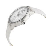 Swarovski Crystalline Hours Silver Dial White Leather Strap Watch for Women - 5295383 Authentic Buy Shop Now