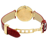 Versace Crystal Gleam White Dial Red Leather Strap Watch For Women - VAN040016 Authentic Buy Shop Now