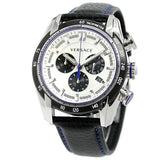 Versace V-Ray Quartz Silver Dial Black Leather Strap Watch for Men - VDB010014 Authentic Buy Shop Now