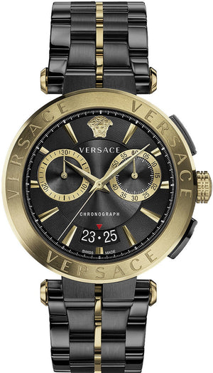 Versace Aion Chronograph Black Dial Black Steel Strap Watch for Men - VE1D01620 Authentic Buy Shop Now