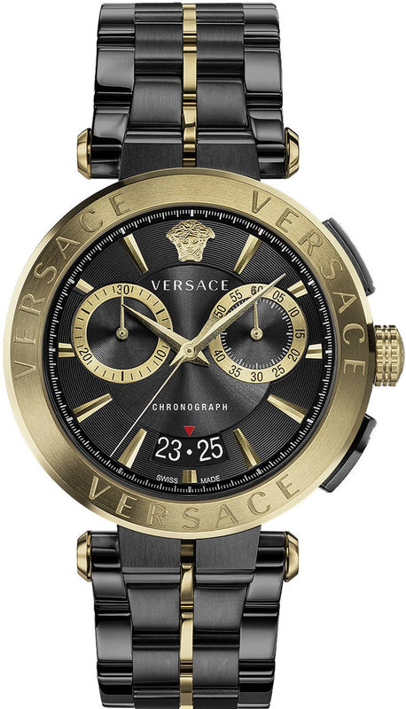Versace Aion Chronograph Black Dial Black Steel Strap Watch for Men - VE1D01620 Authentic Buy Shop Now