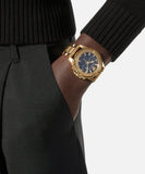 Versace Greca Action Chronograph Black Dial Gold Steel Strap Watch For Men - VE3J00622 Authentic Buy Shop Now