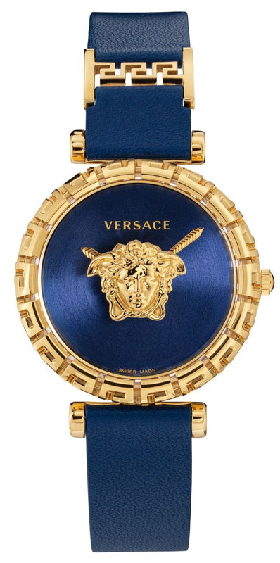 Versace Palazzo Empire Greca Quartz Blue Dial Blue Leather Strap Watch for Women - VEDV00219 Authentic Buy Shop Now