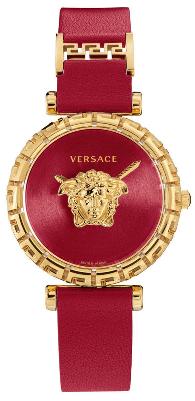 Versace Palazzo Empire Greca Red Dial Red Leather Strap Watch for Women - VEDV00319 Authentic Buy Shop Now