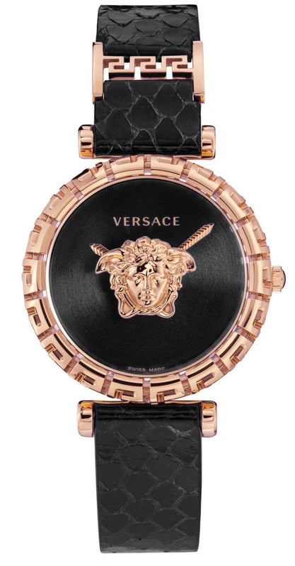 Versace Palazzo Empire Greca Black Dial Black Leather Strap Watch for Women - VEDV00719 Authentic Buy Shop Now
