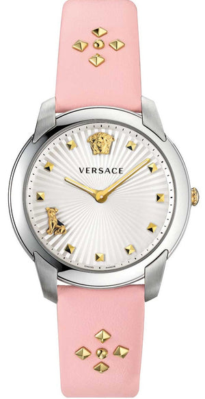 Versace Audrey Quartz White Dial Pink Leather Strap Watch for Women - VELR00119 Authentic Buy Shop Now
