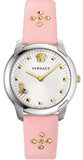 Versace Audrey Quartz White Dial Pink Leather Strap Watch for Women - VELR00119 Authentic Buy Shop Now