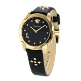 Versace Audrey Quartz Black Dial Black Leather Strap Watch for Women - VELR00319 Authentic Buy Shop Now