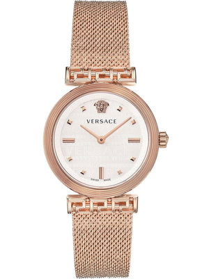 Versace Meander White Dial Rose Gold Mesh Bracelet Watch for Women - VELW00620 Authentic Buy Shop Now