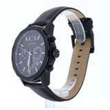 Armani Exchange Banks Chronograph Black Dial Black Leather Strap Watch For Men - AX1724 Authentic Buy Shop Now