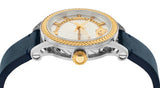 Versace Viamond Quartz White Dial Blue Leather Strap Watch For Men - VEPO00120 Authentic Buy Shop Now