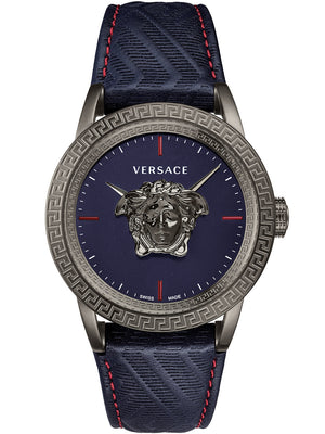 Versace Palazzo Empire Blue Dial Blue Leather Strap Watch for Men - VERD00118 Authentic Buy Shop Now
